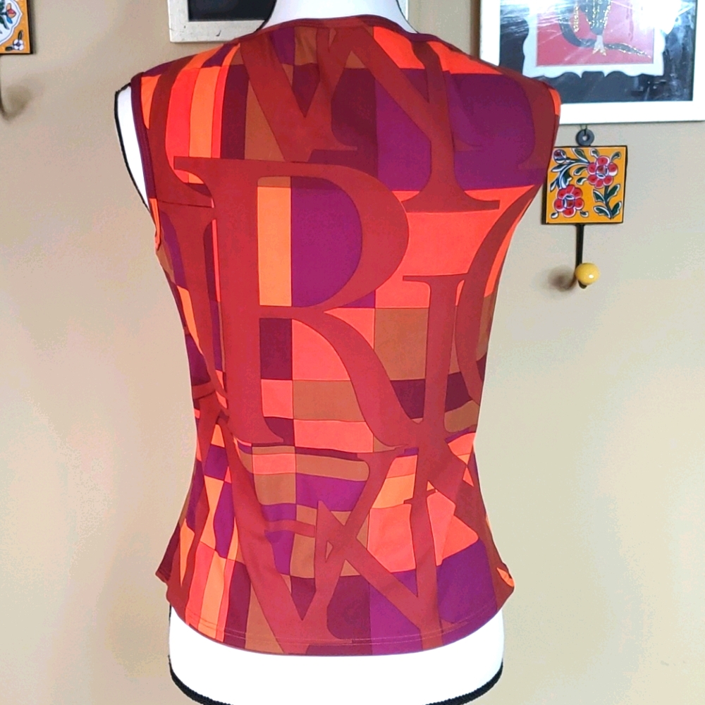 Nina Ricci colorful print sleeveless blouse - Picture 4 of 7